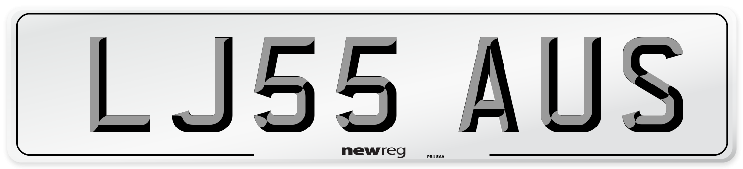 LJ55 AUS Number Plate from New Reg